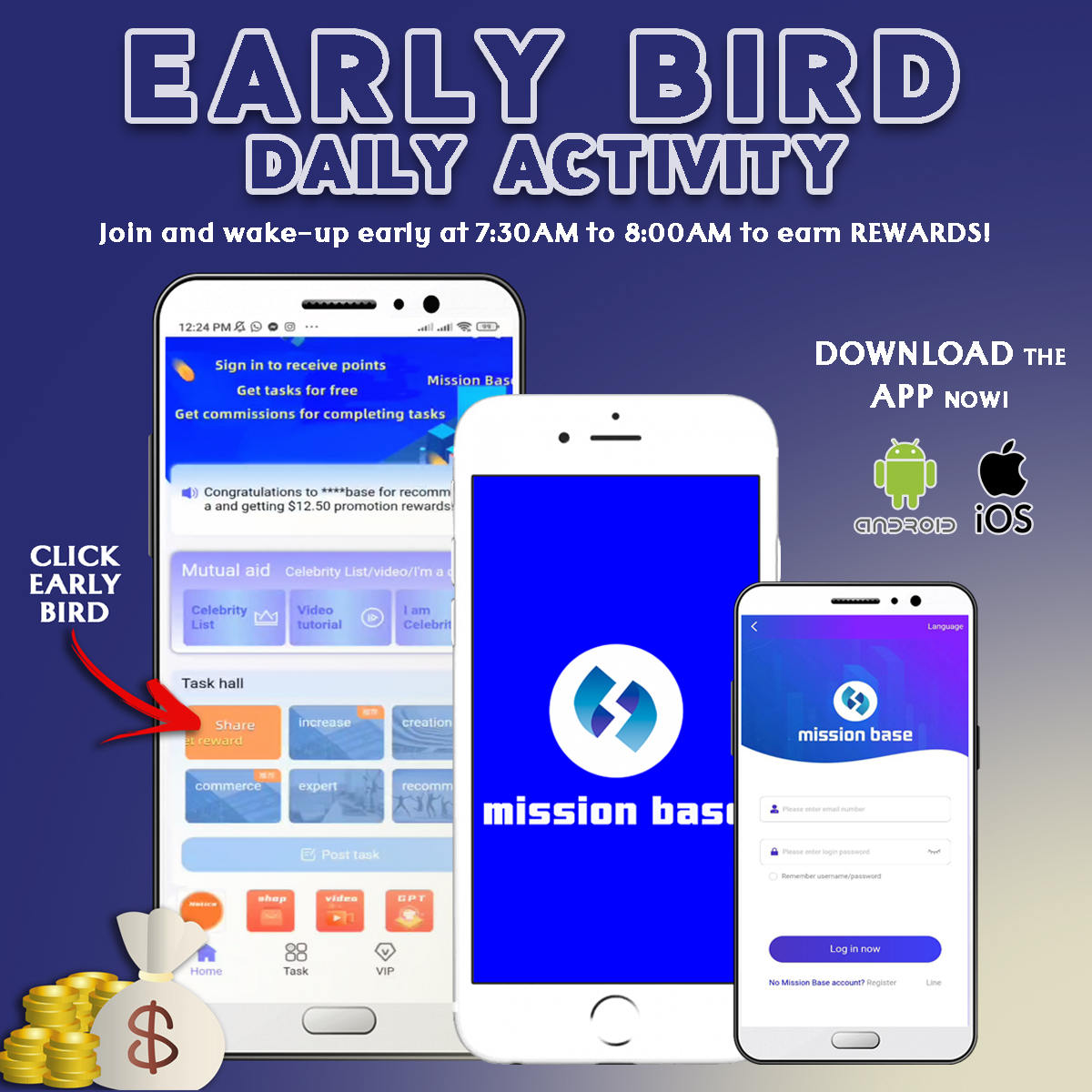 MissionBase01's tweet photo. Download the App now and start earning using your phone by waking-up early to get more rewards!
Message the customer service for assistance on how to join this daily activity!
#MissionBase
#LegitPlatform https://t.co/pvkWNTtHW4