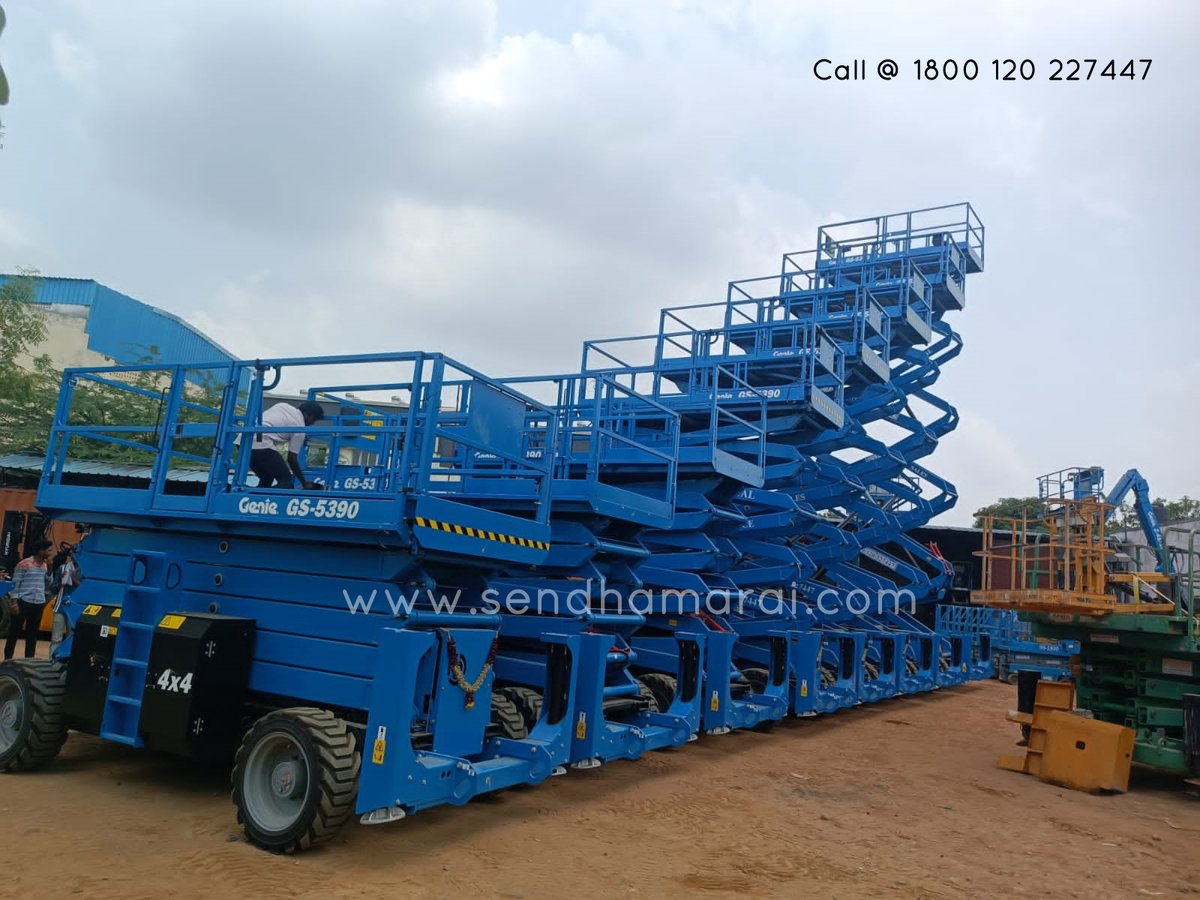 Technology and safety features at your reach, Yes !!! we have added the state of Art in Technology and Most Awarded Model GS5390 #scissorlift 8 no's to our fleet.

Contact us today, to get the new machines working at your site.
Toll Free: 1800 120 227447 | sendhamarai.com