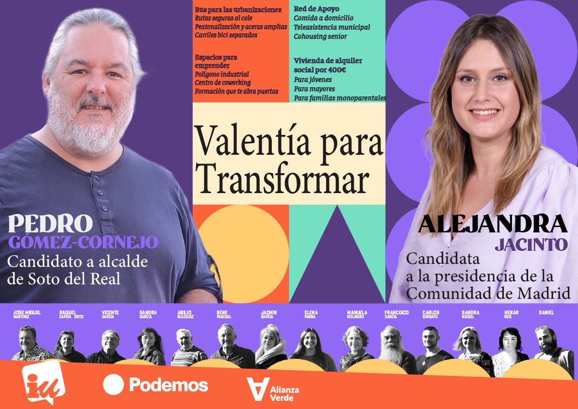 Soto_Podemos's tweet photo. Valentía para transformar. Alejandra y Pedro. #VOTAPODEMOS https://t.co/oyusZwTp88