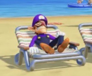 Waluigi sitting on the chair is wholesome guys look…