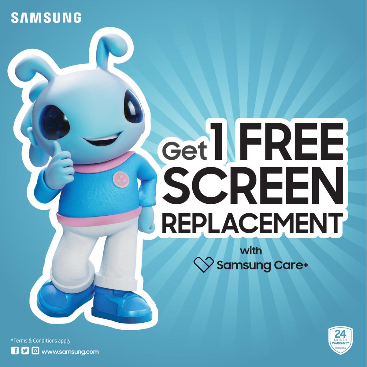 Experience peace of mind with the FREE screen replacement offer from #SamsungCarePlus. We've got your back! 😉 Usiogope screen kuvunjika. Register within the first 30 days of your purchase uenjoy izi offers
T&Cs apply.
#AccessibleForAll #GalaxyASeriesKE
@SamsungMobileKE