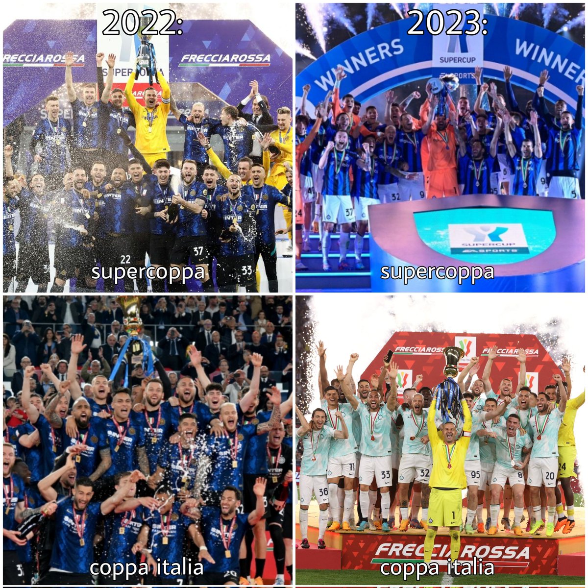 2 anni = 4 trofei🏆🏆🏆🏆
#FiorentinaInter #ForzaInter #AmalaSempre #Inter #SupercoppaItaliana #CoppaItalia