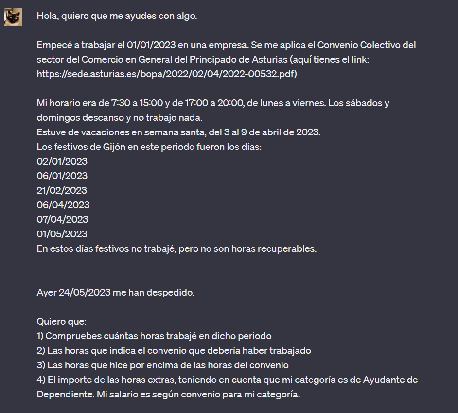 evilRu's tweet image. Opción 3⃣: El uso de #ChatGPT4 y los plugin #wolfram y #linkreader. 
1) Le doy el link al PDF del convenio
2) Le digo mi horario y fechas en las que trabajé
3) Le pido que me diga si hice horas extras, y cuantas.
4) Le pido que me calcule la pasta según mi categoría.
