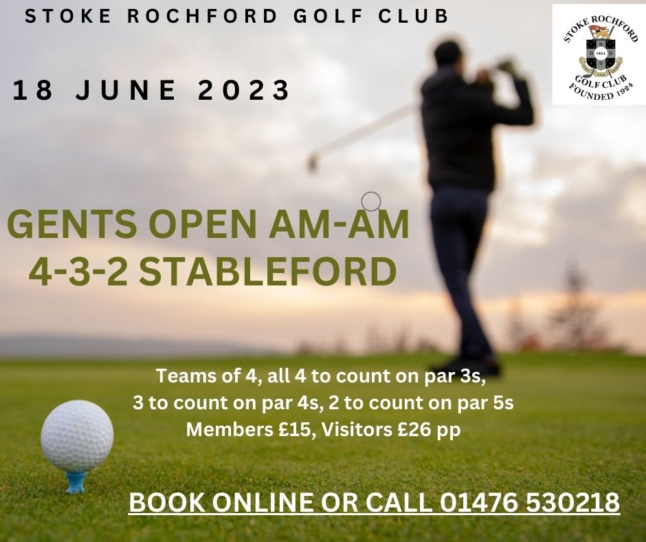 Gents Open Am-Am 4-3-2 Stableford Sunday 18th June Teams of 4, all 4 to count on par 3s, 3 to count on par 4s, 2 to count on par 5s Members £15, Visitors £26 pp Book online via visitors.brsgolf.com/stokerochford#…