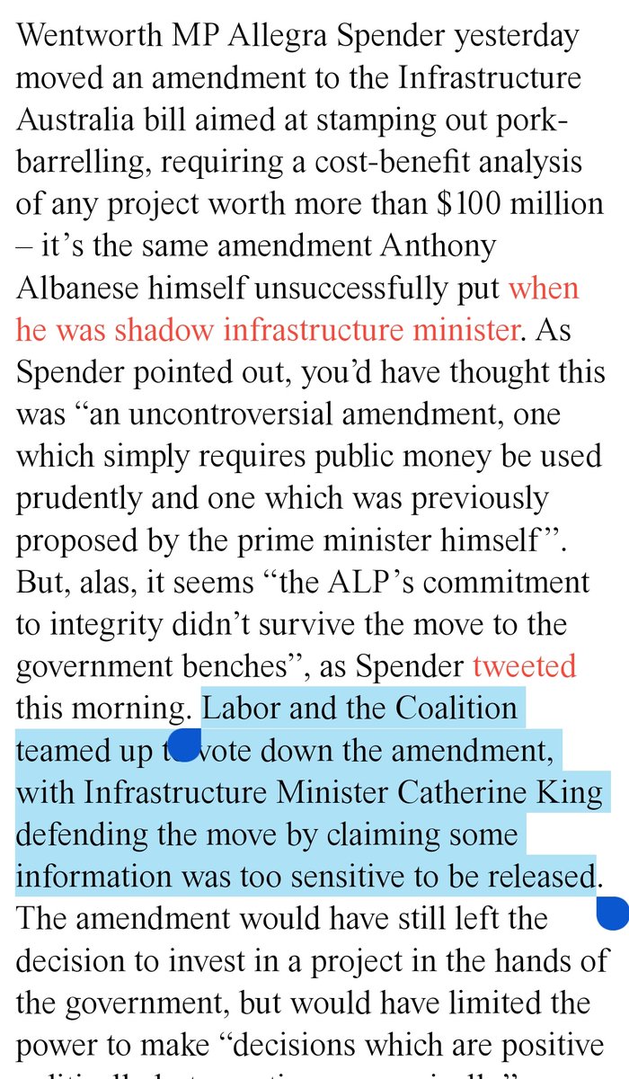 Really just extremely telling how everyone who performatively did sad head shaking when the Greens threatened to vote with the Coalition against Safeguard amendments really just shuts the hell up when Labor votes with the coalition.