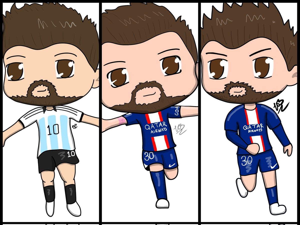 KatAynsley's tweet photo. Kids at work get pictures of there choice as a reward currently just finished my 3rd #Messi still a 4th to do 🤣 @afa @PSG_English https://t.co/gxUCAfR5JL