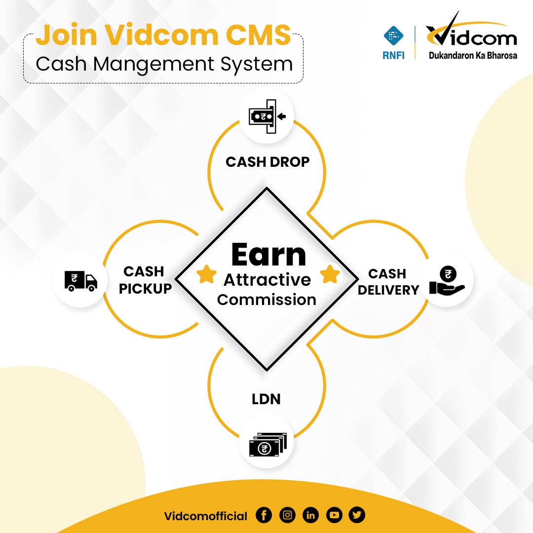 VidcomS's tweet photo. Become a part of Vidcom CMS's growth and earn attractive commissions.
.
.
.
.
#vidcom #fintech #digitalindia #CMS #AEPS #dukandaronkabharosa #CashWithdrawal #cashpickup #CASHDROP #cashdelivery #moneytransfer #cashmanagement https://t.co/AaLfPEWcJK