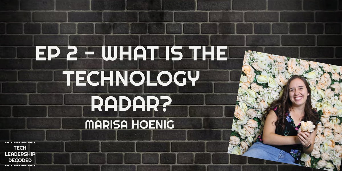 Todays episode is here. I talked to <a href="/marisahoenig/">Marisa Hoenig 🌻</a> about what is the technology radar? An opinionated guide to technology frontiers from <a href="/thoughtworks/">Thoughtworks</a>
podbean.com/pu/pbblog-m6ms…

#podcast #techleadership #leadership