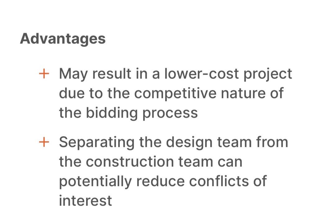 architecnote's tweet photo. #DesignBidBuild Competitive bidding traditionally results in the lowest construction cost. 
Although it’s relatively a slow process since the owner initiatives competitive bids after the architect completes the procurement documents @procoretech https://t.co/i07rp5v2CK