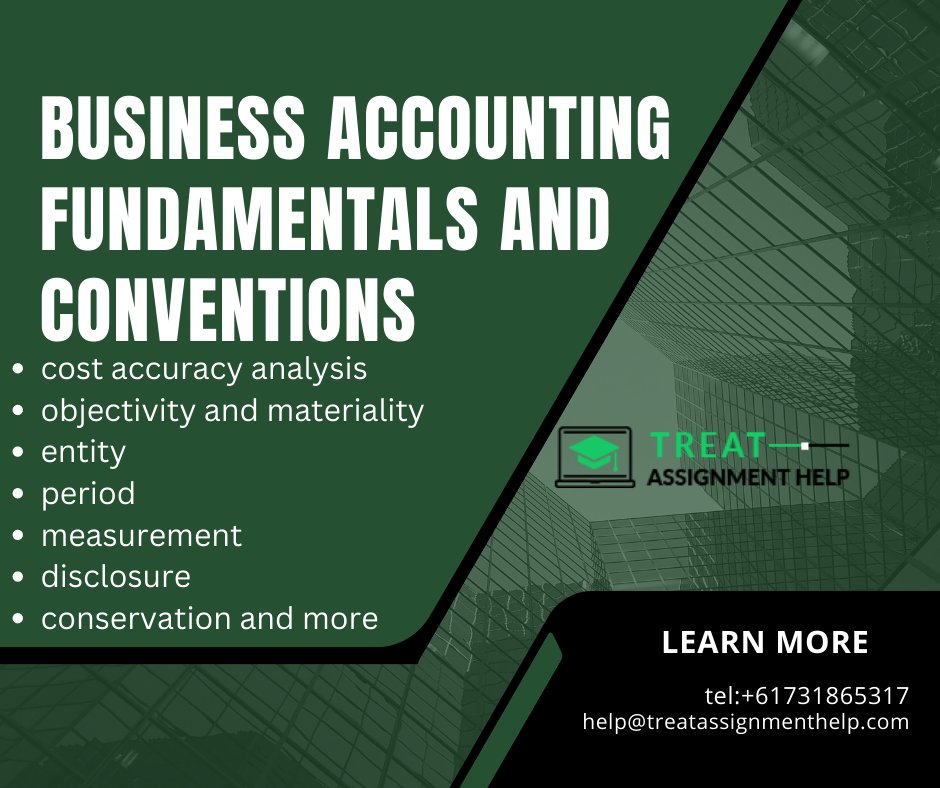 AssignmentTreat's tweet image. &quot;Understand the accounting conventions that are used to prepare financial statements.&quot; 
treatassignmenthelp.com/service/corpor…
#Assignmenthelp #Assignmentwritting #Writtingservices #Businessaccounting #postoftheday #today #Assignments #likesforlikes #Like #Dailypost
