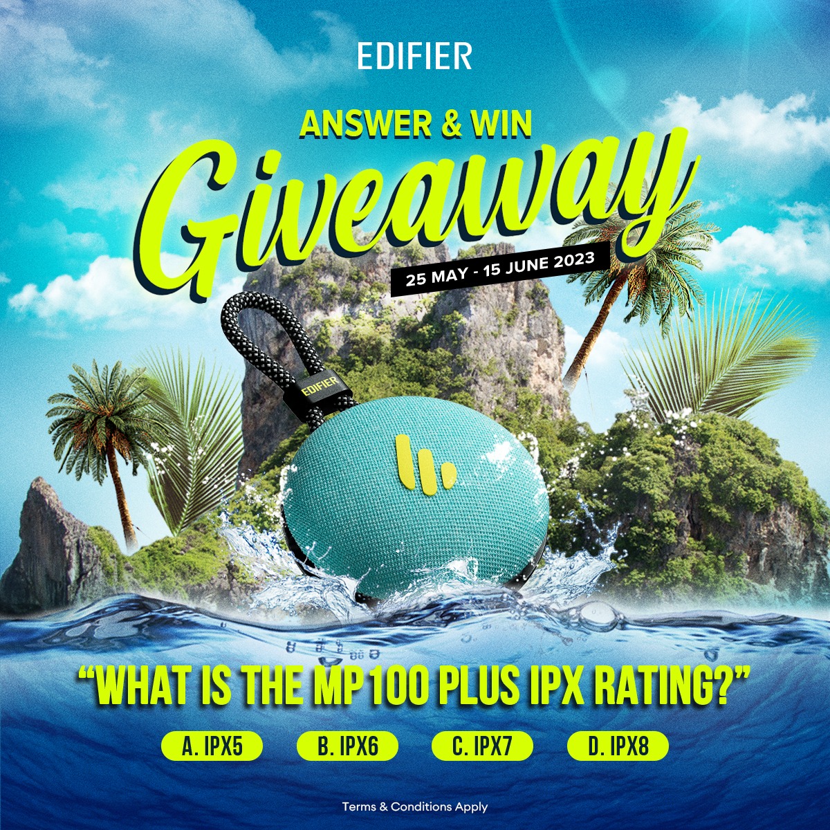 📷📷Get Your Summer Groove On!
📷Answer & Win giveaway for 1 LUCKY WINNER!📷 We are giving away this Edifier MP100 Plus Portable Speaker and Elevate Your Beach Vibes! 📷📷

#Edifan #Edifier #EdifierMalaysia #giveaway #free #mp100plus #Portable #summer #readyforsummer #beachvibes