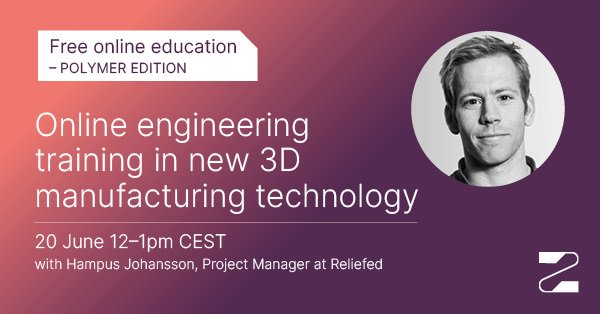 🌟 Join our renowned polymer expert, Hampus Johansson, for a free online training on the possibilities of 3D manufacturing with z.trusion® technology: polymer edition! ⚙️

🗓️ 20 June 2023, 12:00 AM - 1:00 PM CEST.

Register now: 👉 lnkd.in/erA3CQXA 👈

#ztrusion #reliefed