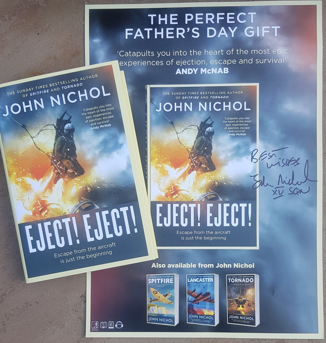 JohnNicholRAF's tweet image. RT competition.
It's EJECT! EJECT! publication day!
RT for chance to win a signed copy AND a signed poster.
What's not to love?
Please get your EJECT reviews online. It's on special offer for a mere TENNER at moment: amazon.co.uk/gp/aw/d/139850…