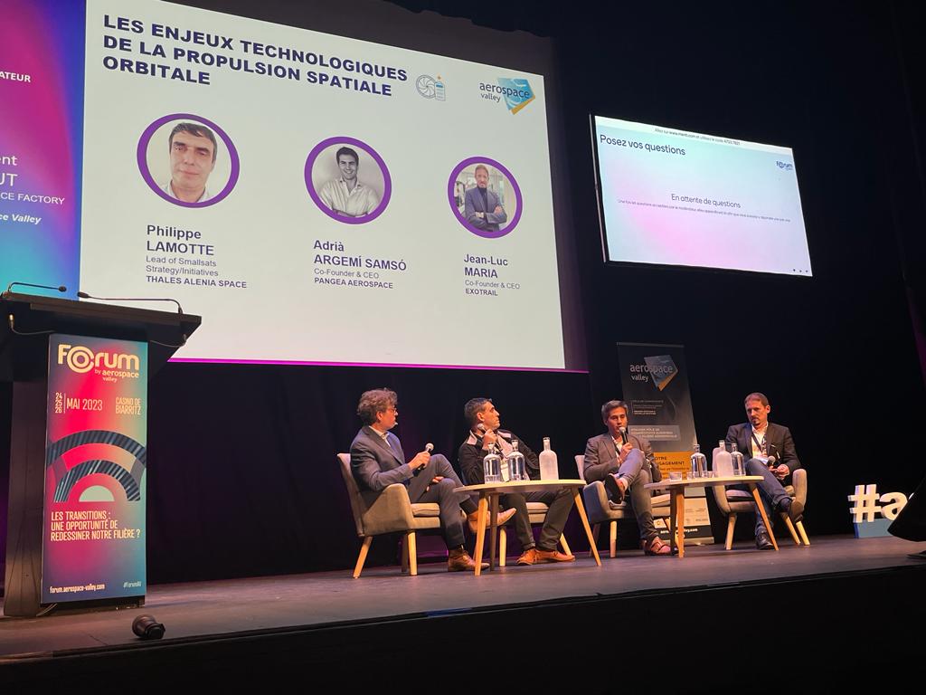Adrià Argemí (@adriaargemi) on Twitter photo Nice round table yesterday about in-space propulsion in Biarritz. In-space mobility is key to enabling every business in space and there is not a unique solution yet. Hybridization between electric and chemical is kickstarting!
Proud to be a member of <a href="/AerospaceValley/">Aerospace Valley - Inactif</a>! Nice round table yesterday about in-space propulsion in Biarritz. In-space mobility is key to enabling every business in space and there is not a unique solution yet. Hybridization between electric and chemical is kickstarting!
Proud to be a member of <a href="/AerospaceValley/">Aerospace Valley - Inactif</a>!