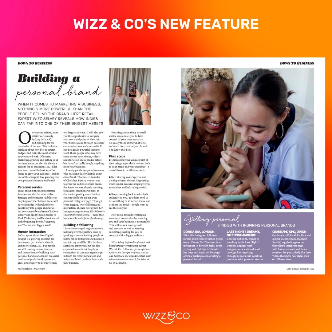 Wizz shared her top tips on how to build and market a personal brand with <a href="/boutiquemag/">Boutique magazine</a>, that will help your business grow.
⁠
If you’d like help with scaling your business, please get in touch: wizzandco.com/contact

#scaleyourbusiness #personalbrand #buildapersonalbrand