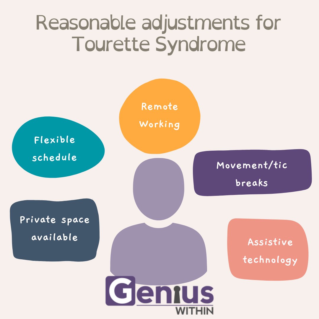 #TouretteSyndromeAwarenessMonth 

Here are 5 #ReasonableAdjustments that work well for employees with #TouretteSyndrome

#Neurodiversity #DisabilityAccommodations #Disabled #Neurodivergent #DEandI #DiversityAndInclusion #HumanResources