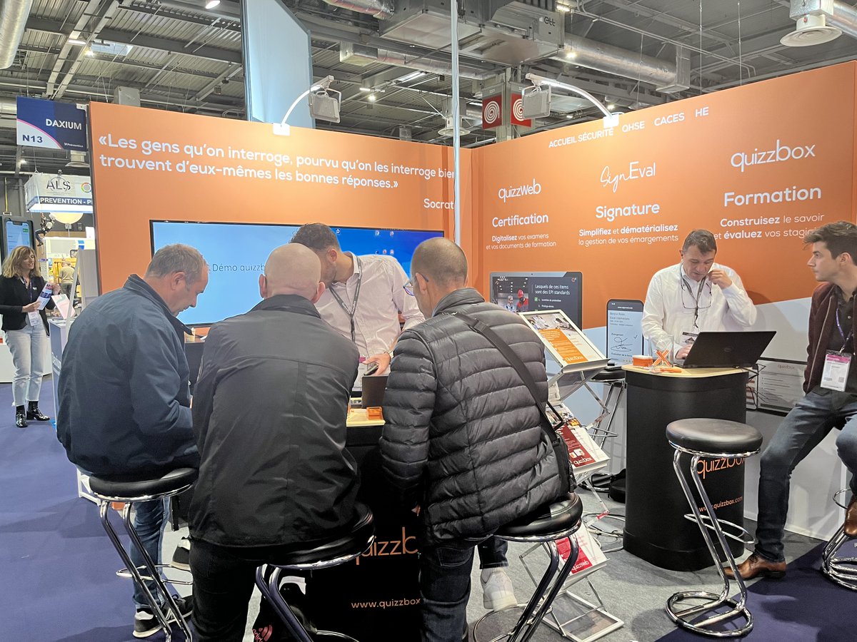 QuizzBox's tweet image. Merci à nos utilisateurs et à nos futurs 😀 d’être passés nombreux sur notre stand dans le cadre du salon Préventica , c’était très enrichissant d’échanger avec vous et de vous présenter nos nouvelles fonctionnalités
A très vite 👋

#preventica #securite #paris #salonprofessional