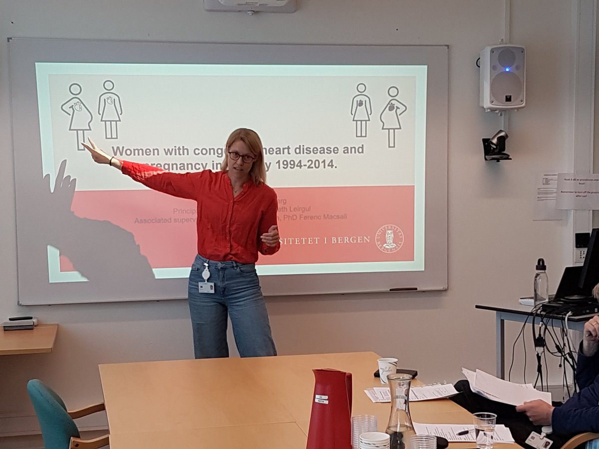 Congratulations to PhD fellow Marit Sandberg with passing her midway evaluation today in her important project on #pregnancy in #women with congenital heart disease. @FemaleheartB @medofak_uib @haukeland_no