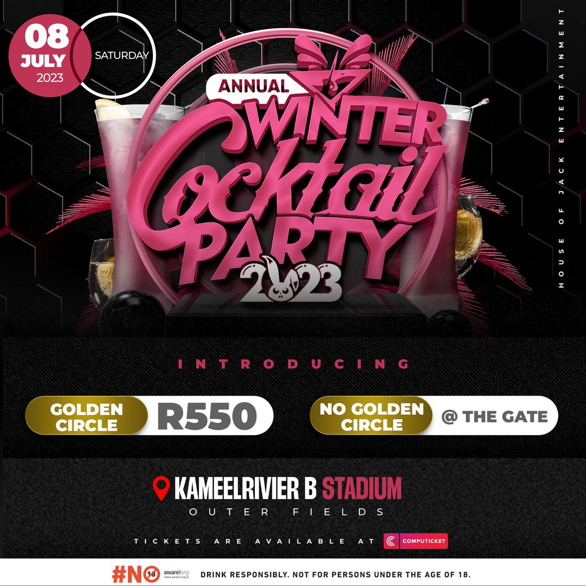 Good morning!!!

Tickets are available all Computicket retail outlets nationwide.

#AnnualWinterCocktailparty23
#HOJWCP23 #Hammanskraal