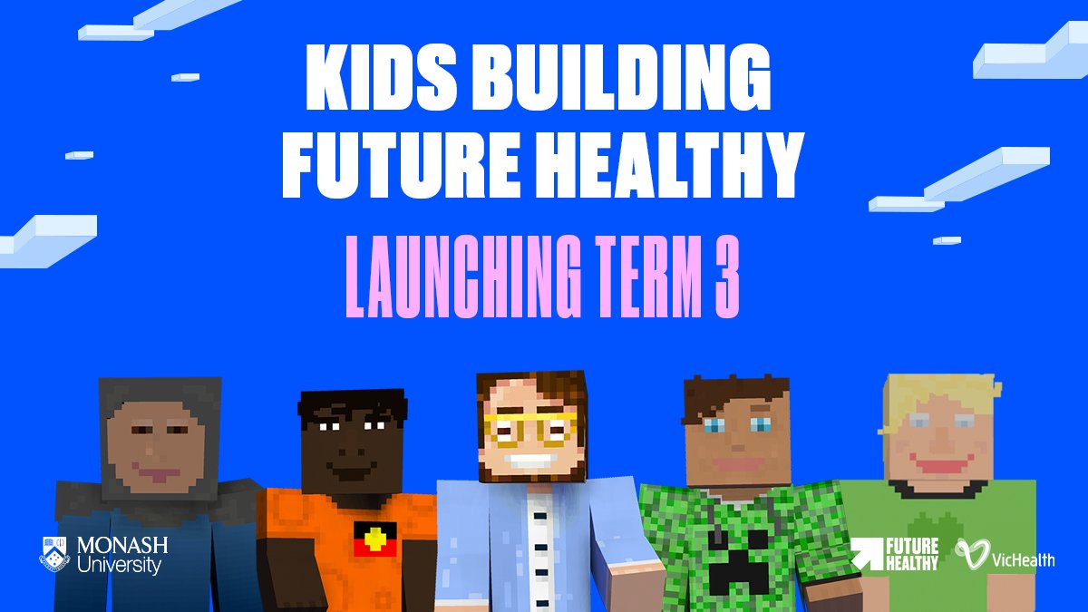 Launching in Term 3, learn more about Kids Building Future Healthy - an exciting new curriculum-linked project brought to you by @VicHealth and @MonashUni transforming how we engage students aged 9–12 years in #healtheducation – bit.ly/45p64YZ #minecrafteducation