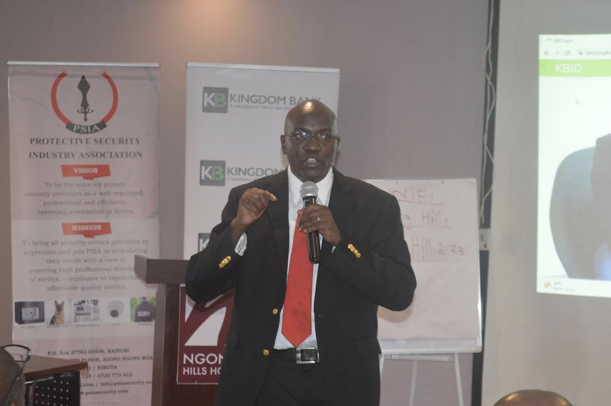KingdomBankKE's tweet photo. Joel Gitau, Branch Manager Kingdom Bank Kilimani Branch speaks during the session. Security firms looking to acquire motor vehicles and other equipment for their security control rooms can get the same from the Bank at attractive rates. #SupportingMSMEs https://t.co/NVmq7JVvIr