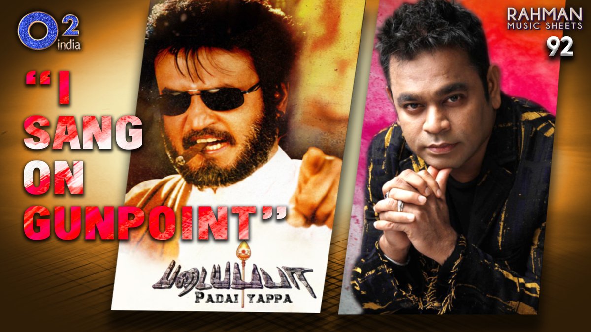 o2india_'s tweet photo. Why @arrahman recorded @Singersrinivas on gunpoint. #Bts untold about @rajinikanth #padayappa #baba #enthiran #robot. #rahmanmusicsheets 92 streaming on #YouTube.

https://t.co/cg9r3yor4n

#ARRahman, #rajinikanth, #rajinikanthmovies, #music, #Songs, #entertainment, #o2india https://t.co/at3aNt1IUg