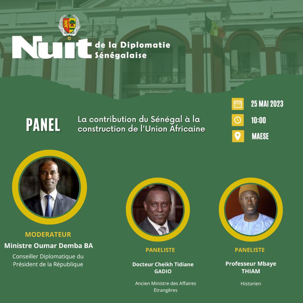 cheikhmatarF's tweet photo. Panel du jour : La contribution du Sénégal à la construction de l’Union Africaine.
#Sunudiplomatie #Maese #Ucaes #Acaes https://t.co/azb9mKLEOk
