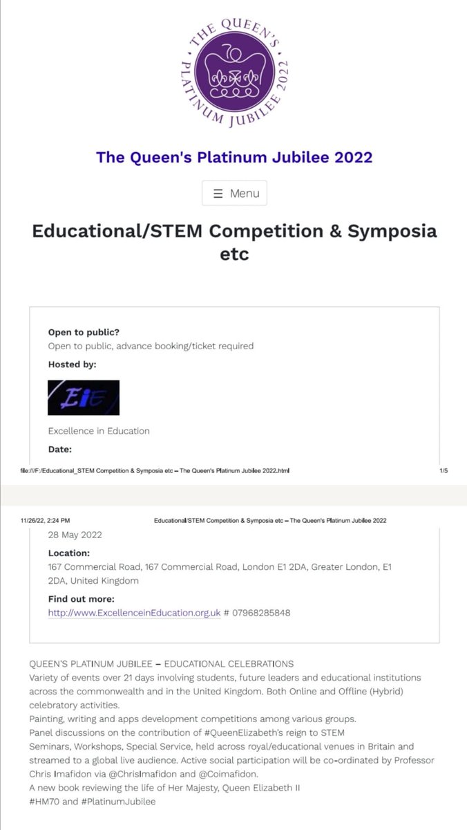 ChrisImafidon's tweet photo. Countdown to 1st anniversary of the #PlatinumJubilee of #QueenElizabethII @RoyalFamily. Thanks to all participating schools, colleges, Universities and other institutions #QueenElizabeth #PlatinumJubilee #STEM #Education #GeniusFormula https://t.co/P1DJEsOXO0