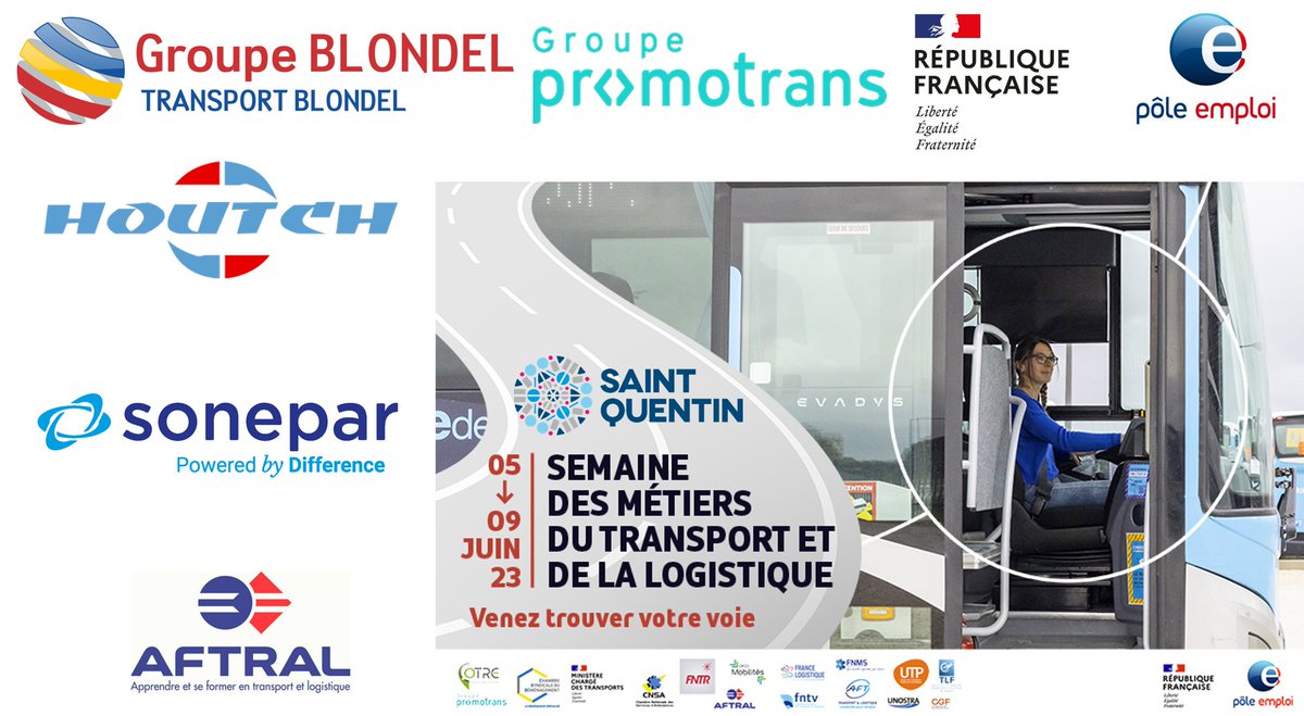 Semaine des métiers du #Transport et de la #Logistique du 05 au 09 juin 2023 : des postes par milliers à pourvoir  disponibles sur pole-emploi.fr 
👉 Retrouvez les événements et inscrivez vous sur mesevenementsemploi.pole-emploi.fr/mes-evenements…

<a href="/sonepar/">Sonepar</a> @FredericDanel <a href="/MacarezF/">Frédérique Macarez</a> <a href="/Blondiaux7/">Karine Blondiaux</a>