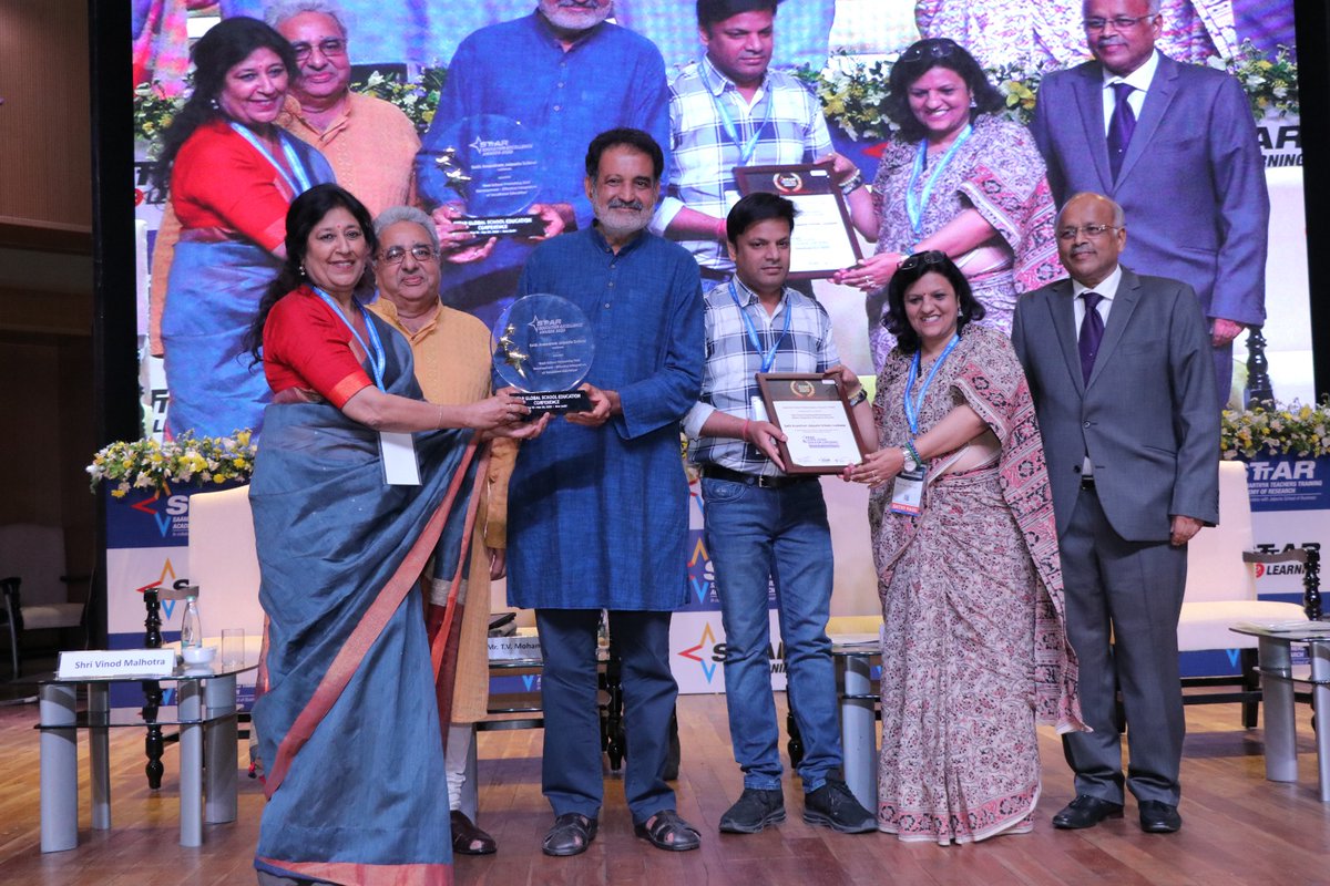 ShishirJaipuria's tweet photo. The Day 2 of #STTAR Global #School #EducationConference saw the launch of STTAR Education Excellence Awards wherein Padma Shri Mohandas Pai was conferred with Shiksha Garima Puraskar. The awards also honored schools & teachers in multiple categories. A day of feting excellence. https://t.co/d1xrWZ26NK
