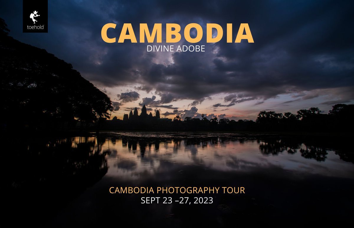 Step back in time and capture the magic of ancient Cambodia. Join us on a journey to photograph the stunning ruins and temples that have stood the test of time

Click on the link to register now 
bit.ly/40PQjYj?utm_so…

 #toeholdphototravel #Cambodia