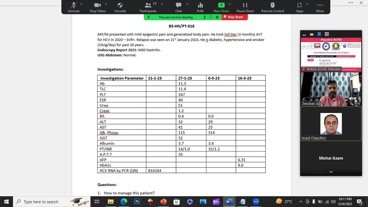 PARSA ECHO Pakistan (@parsaechopk) on Twitter photo Happened last night with <a href="/Dr_JZ_Ali/">Zeeshan Ali Junejo</a> as an expert. A very interactive section with #healthcareproviders in #hepatitis #ECHO series. In collaboration with <a href="/PSH_Office/">PSH</a> ………… watch on our YouTube channel youtube.com/watch?v=mh7pLQ…
<a href="/ProjectECHO/">Project ECHO</a> <a href="/Hep_Alliance/">World Hepatitis Alliance</a> <a href="/HepBFoundation/">Hep B Foundation</a> <a href="/NO_hep/">NOhep</a> Happened last night with <a href="/Dr_JZ_Ali/">Zeeshan Ali Junejo</a> as an expert. A very interactive section with #healthcareproviders in #hepatitis #ECHO series. In collaboration with <a href="/PSH_Office/">PSH</a> ………… watch on our YouTube channel youtube.com/watch?v=mh7pLQ…
<a href="/ProjectECHO/">Project ECHO</a> <a href="/Hep_Alliance/">World Hepatitis Alliance</a> <a href="/HepBFoundation/">Hep B Foundation</a> <a href="/NO_hep/">NOhep</a>
