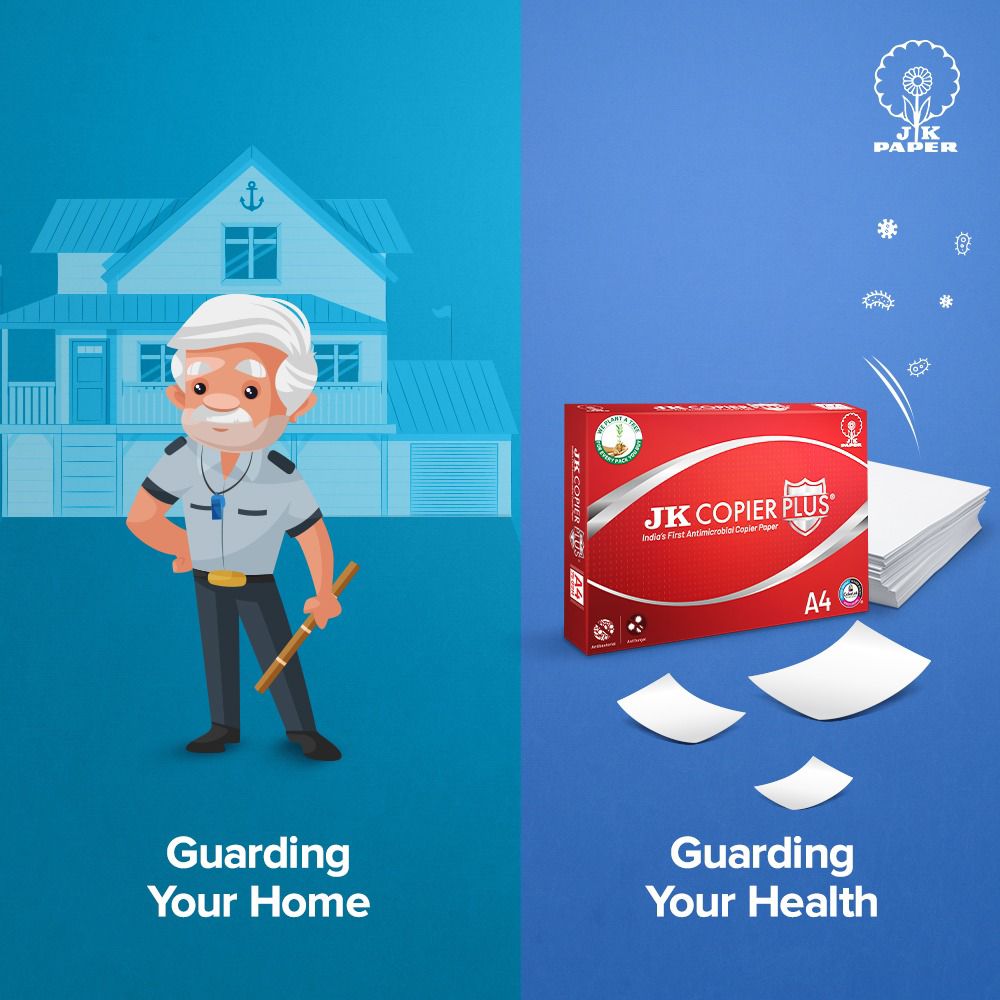 JKPaperIndia's tweet photo. Protect yourself from bacteria and all other pollutants with India’s first anti–bacterial copier paper.
#JKPaper #JKCopierPlus #PaperThatProtects https://t.co/jMs9UwX3IX