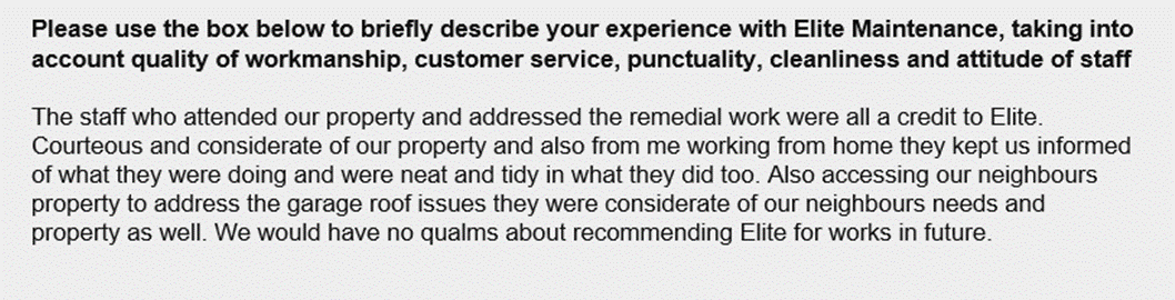 Elite_Repair's tweet photo. Thank you so much for taking the time to contact us with your thoughts! Some more great feedback for Elite! https://t.co/D8srUvSQEG