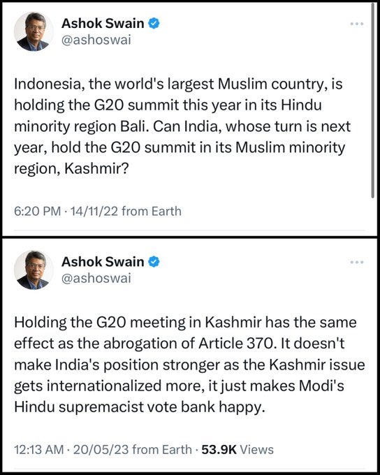 Irony and hypocrisy 🤣😜
#ashokswain 

#G20SummitInKashmir #G20Summit2023 #KashmirWithG20India