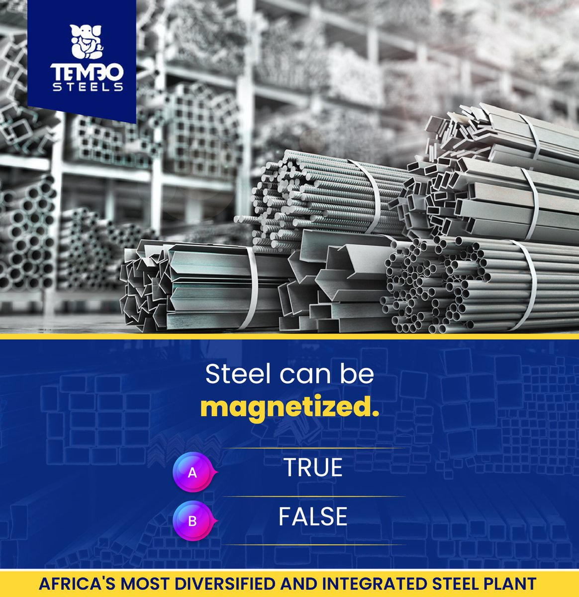 TRUE OR FALSE?

#SteelMaking #IronOre #TriviaQuestion #SteelIndustry #KnowledgeIsPower #EducationalContent #TestYourKnowledge #IndustryFacts