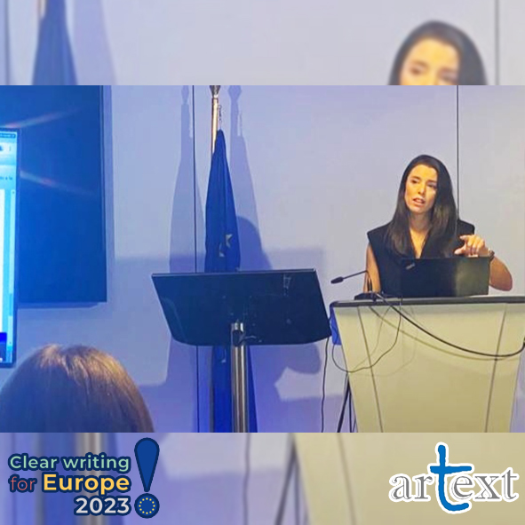 DepExtranjeras's tweet photo. La Dra. Iria da Cunha (@sistema_arText) presentó  #arTextclaro en la @EU_Commission (@translatores), junto a @_stephguillaume (@avec_des_mots), en el congreso #ClearWritingforEurope2023 (¡más de 1200 asistentes!) 🇪🇺 
Un orgullo para el @DepExtranjeras (@uned_filologia). https://t.co/WpkHwpVJXB