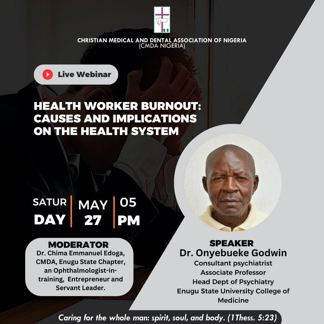 We'll be discussing all about #HealthWorkers Burnout: its causes and implications on the health system in our next webinar which is holding on Saturday 27th May 2023. Register for the webinar here: us06web.zoom.us/meeting/regist…