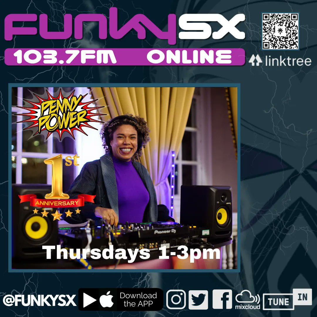 DJPennyPower's tweet photo. HAPPY ANNIVERSARY TO ME!
1 year since I started DJing for @FunkySX 103.7FM 🎉
Big love and thanks to everyone who has tuned in and here's to many more in future 🥂
Join me at 1pm for a celebration show!
📻 103.7 FM or online: https://t.co/uaffqpJ6Uu
🏠🎶❤️
#housemusic #DrDJ https://t.co/NnMW9Ro5FX