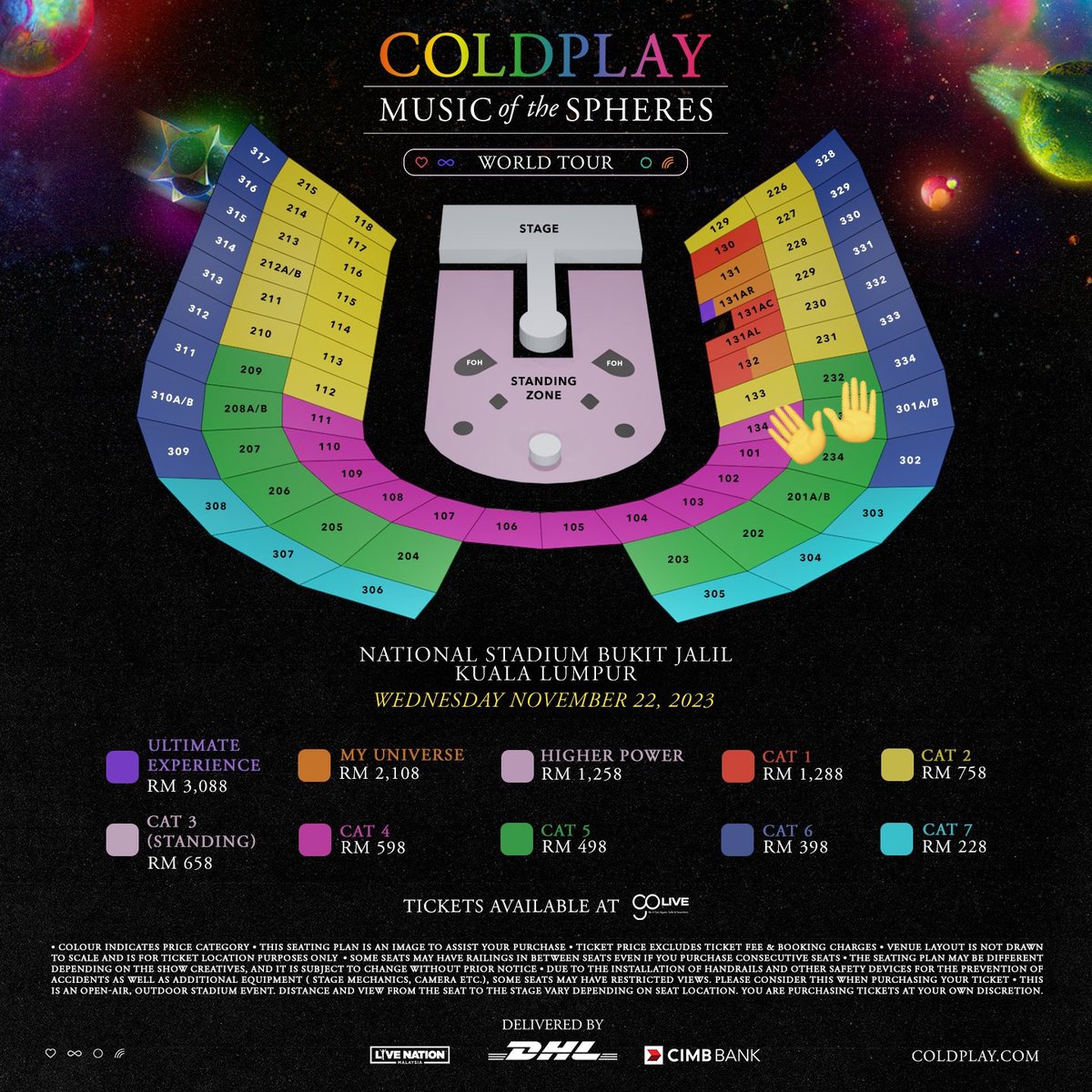 COTTONSUGA's tweet photo. RT ππββοΈ
WTS
1x Ticket Coldplay in Kuala Lumpur
CAT5 Section 234
DM if interest
#ColdplayMY https://t.co/PmDO5VDq4g
