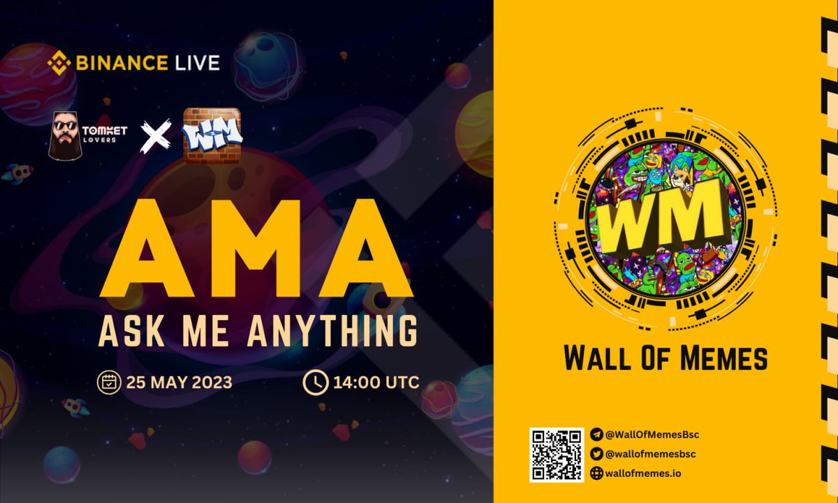 wallofmemesbsc's tweet photo. 🇲🇨 We are pleased to announce the BINANCE LIVE AMA with @TomketLovers

⏳ AMA Timing : 25 May 2023 | 14:00 UTC

🏠 Venue For AMA : 🔶 Binance Live
 https://t.co/gGoKCsx0uD

#binance #live #ama #meme2earn https://t.co/liWhgu2sbr