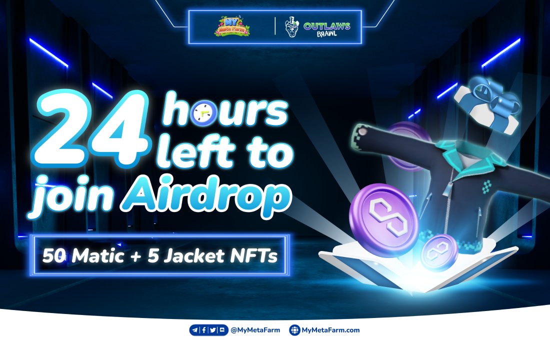 0xtunad's tweet photo. ONLY 24 HOURS LEFT TO JOIN @mymetafarm x @HHMC2021 #Airdrop 🔥

🎁 50 $MATIC to 2 winners + 5 Jacket #NFTs to 5 winners!
✅ Like, retweet &amp; follow us + Tag 3 friends to the start announcement

Join us right away so you still have a chance to win. We are waiting for you!
#Giveaway https://t.co/VDZzgace1s