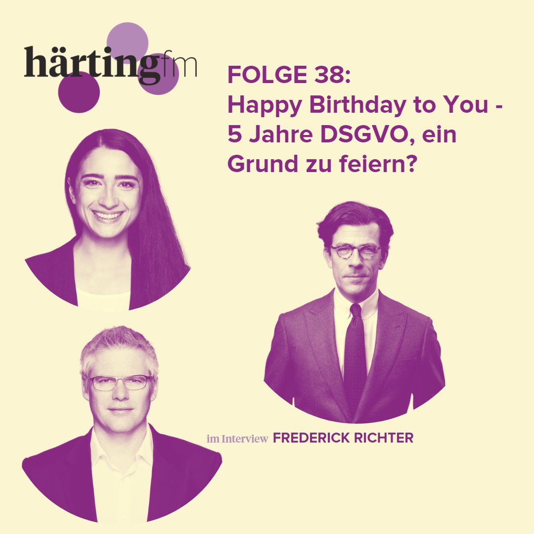 Martin Schirmbacher (@mschirmbacher) on Twitter photo Happy Birthday #DSGVO.
<a href="/MFSchreiber/">Marlene Schreiber</a> und ich haben mit @Fredomatikus von <a href="/DS_Stiftung/">Stiftung Datenschutz</a> darüber gesprochen, ob die DSGVO wirklich funktioniert.
😮 Gab es Überraschungen?
🤯 Wo liegen die Probleme?
🤨 Welche Themen haben bisher gar keine Rolle gespielt?
Tune in!
#schon5jahre Happy Birthday #DSGVO.
<a href="/MFSchreiber/">Marlene Schreiber</a> und ich haben mit @Fredomatikus von <a href="/DS_Stiftung/">Stiftung Datenschutz</a> darüber gesprochen, ob die DSGVO wirklich funktioniert.
😮 Gab es Überraschungen?
🤯 Wo liegen die Probleme?
🤨 Welche Themen haben bisher gar keine Rolle gespielt?
Tune in!
#schon5jahre