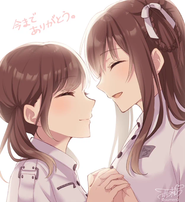 卒業おめでとうございます…! 今まで沢山の笑顔をありがとうございました! これからのれいにゃんとあーやの未来が幸せでありますように𓂃 𓈒𓏸  #ナナニジ #宮瀬玲奈 #立川絢香 #宮瀬玲奈卒業コンサート