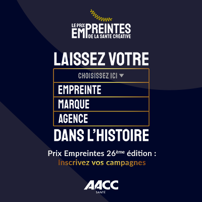 Les inscriptions du 26e Prix Empreintes de la Santé Créative sont ouvertes ! 

Un événement organisé par l'AACC Santé, présidée par <a href="/tkermorvant/">Thierry Kermorvant</a> @WPPHealth #Empreintes2023

👉 bit.ly/Empreintes2023