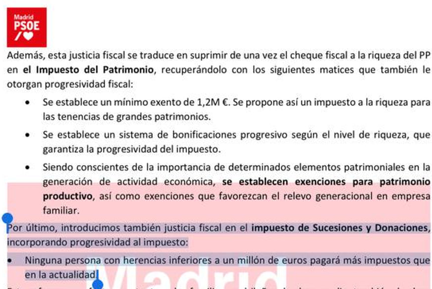 eduardoguti_'s tweet photo. Ridicula y muy triste para el bloque progresista, la acusacion de @juanlobato_es
Comparen las concreciones de @MasMadrid__con las del @PSOE sobre el Impuesto de Sucesiones, que suponen en promedio anual mas del 55% de todas las rebajas fiscales de la guarida fiscal del #PPAyuso https://t.co/IcM2TgvvYk