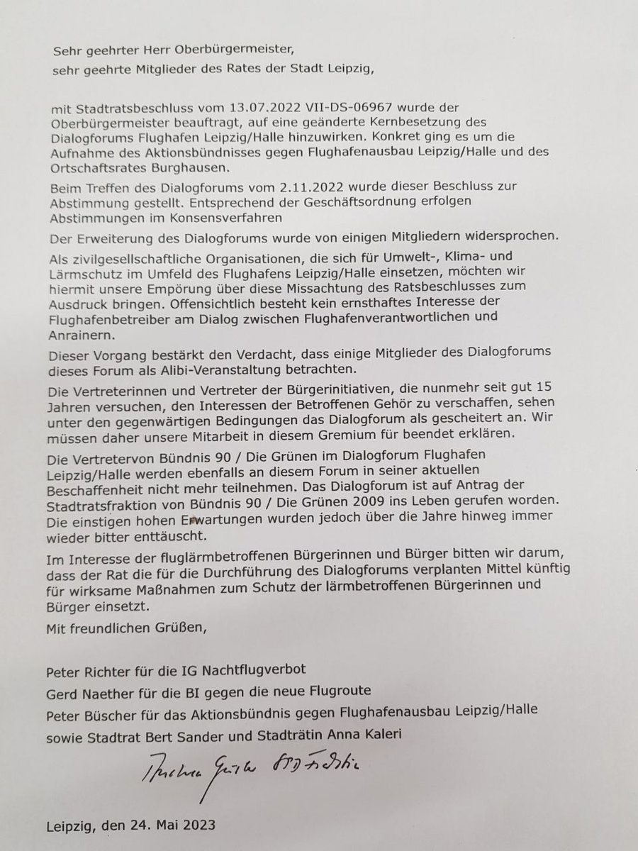 RepNichtZustell's tweet photo. Die #StadtLeipzig missachtet einen Stadtratsbeschluss und nimmt Bürgerinitiativen nicht ernst. Das Dialogforum zum Flughafen Halle / Leipzig ist gescheitert!
Für wen hier wohl Entscheidungen getroffen werden👀🤔
Klimaschutz bleibt Handarbeit!
#RNZ https://t.co/Eqvcuud1Qh