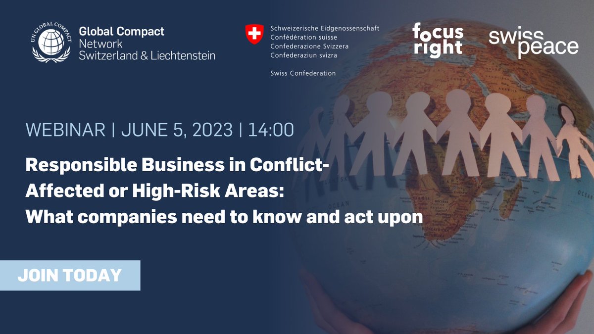 Join us for this webinar to get an overview of what you need to know about conducting heightened human rights due diligence (#HRDD) and operating in a conflict-sensitive manner!

Sign up: bit.ly/3IcEhkf

#unglobalcompact #unitingbusiness