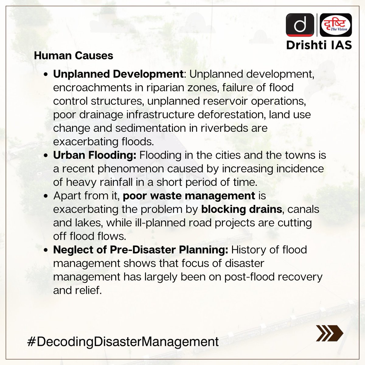 #DecodingDisasterManagement is important for the security of the community and the development of the nation. Learn more about this essential subject! 
 
#DrishtiGuideToGS #DisasterManagement #GS #Development #UPSC #IAS #CSE #PCS  #DrishtiIAS #DrishtiIASEnglish