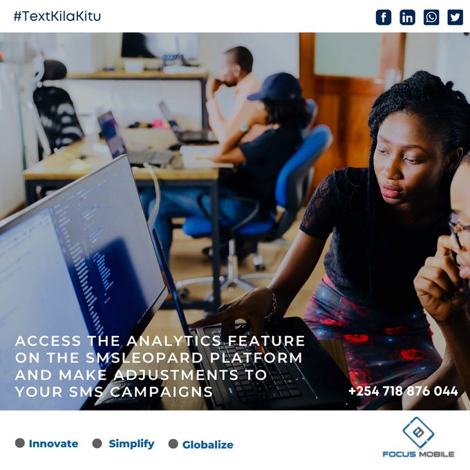 SMSLeopard's tweet photo. Take stock of your #SMS campaigns by accessing the analytics feature on the #SMSLeopard platform. Data from the analytics dashboard lets you determine what adjustments can be made to improve your campaigns. #FocusMobile #TextKilaKitu #Nairobi #Kenya https://t.co/UiHIJhTFvA